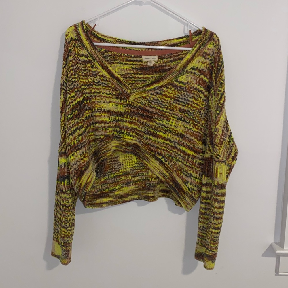 Multicolored cropped sweater